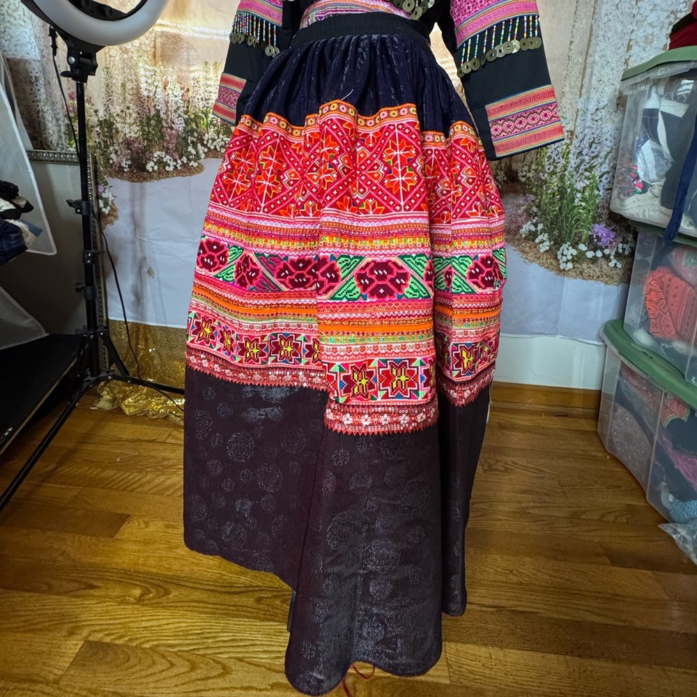 hmong sa warp skirt handmade